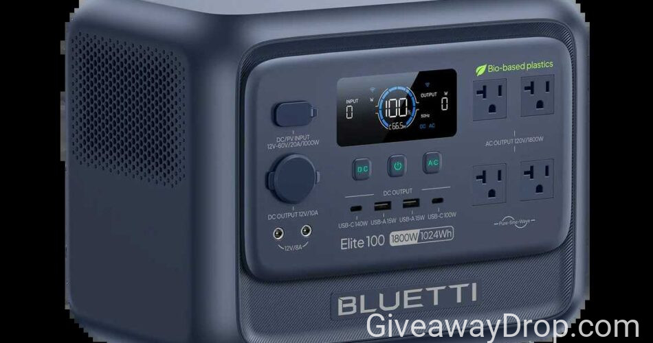 Bluetti Elite 100 v2 Portable Power Station Giveaway